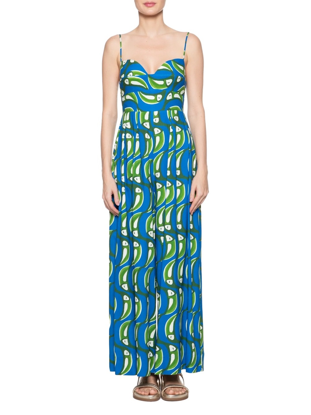 Farm Rio Tucabana Blue Jumpsuit, M - Picture 3 of 7